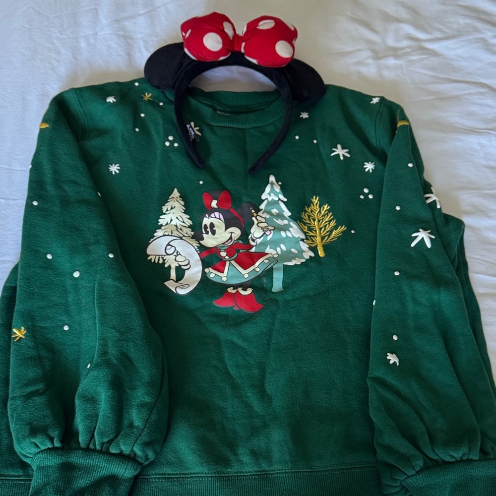 Disney Green Minnie Mouse Sweater